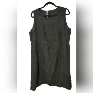 Black Sleeveless FLAX Linen Dress